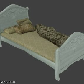 Model 3d Tempat Tidur Single Klasik