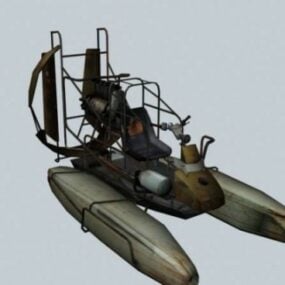 Airboat se strojem 3D model