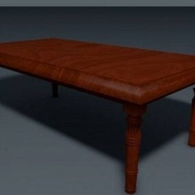 Vecchio modello 3d del tavolo in legno