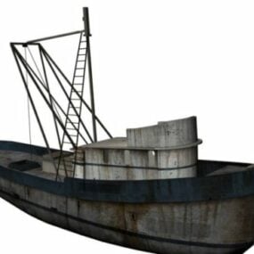 Vanha kalastusvene 3d-malli
