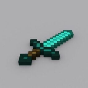 3D model diamantového meče Minecraft