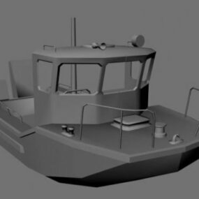 Lowpoly 3д модель лодки
