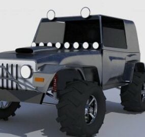 Mô hình xe tải mui trần Jeep Wrangler 3d
