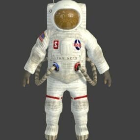 宇宙飛行士のキャラクターの外側の空間3Dモデル