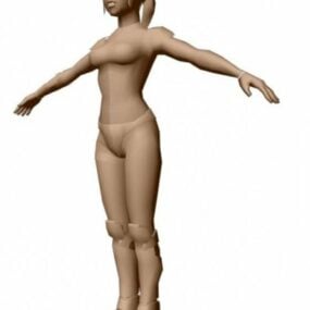 Modelo 3d de cuerpo femenino joven