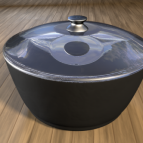 Glass Cooking Pot 3d model