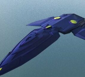 Militärisches fliegendes Raumschiff 3D-Modell