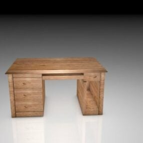 Wooden Computer Table 3d model