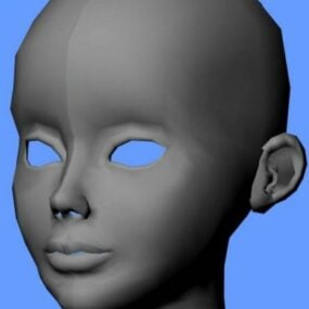 Modelo 3d de cabeça de menina