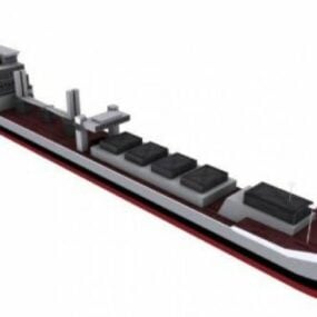 Kontenerowy długi statek Model 3D