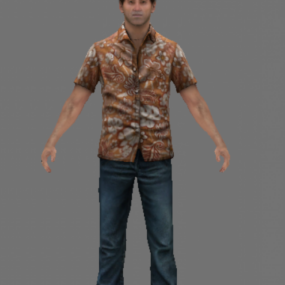 3D model havajské košile Harry Mason