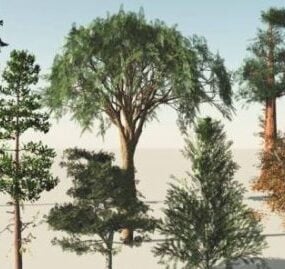 9д модель коллекции 3 деревьев