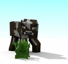 Modelo 3D de vaca Minecraft