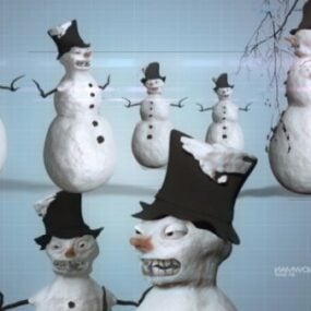 Snowman Creepy 3d model