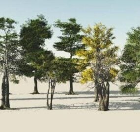 Gerçekçi Ağaçlar 3d modeli