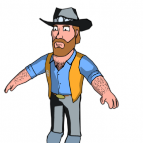 Χαρακτήρας κινουμένων σχεδίων Chuck Norris τρισδιάστατο μοντέλο