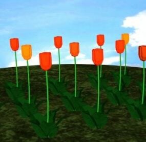 Tulips Flower 3d model