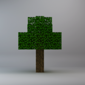 Modelo 3D da árvore do Minecraft