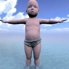 小さな赤ちゃんキャラクター 3D モデル