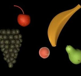 Conjuntos de frutas modelo 3d