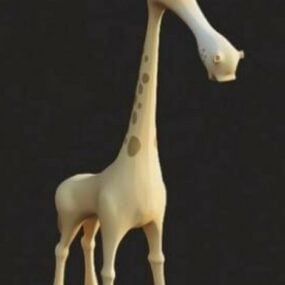 Modello 3d del giocattolo della giraffa del fumetto