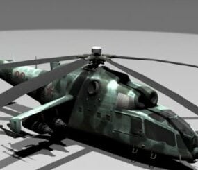 Mi-24a Helicopter 3d model