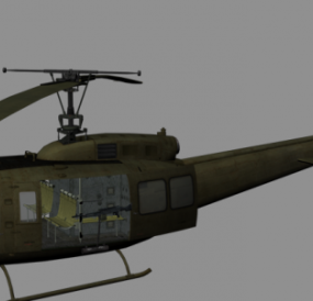 UH-1H armeijan helikopteri 3d-malli