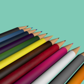 Lápices de colores modelo 3d