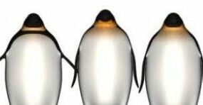 Modelo 3d animal de pinguins