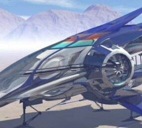 Model 3d Pesawat Luar Angkasa Pencegat Alien