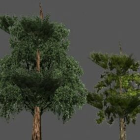 LowPoly 3д модель деревьев
