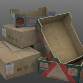 Wooden Ware Boxes 3d model