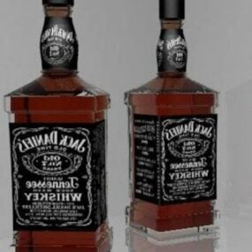 Mô hình chai rượu Jack Daniel 3d