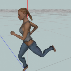 Animoitu nainen Rigged 3d-malli