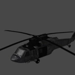 3д модель военного вертолета
