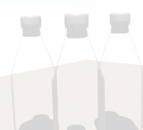 نموذج زجاجة الحليب الزجاج 3D