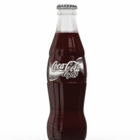 3д модель высокой стеклянной бутылки Cocacola