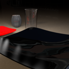 Food Set Dishes Cups 3d model