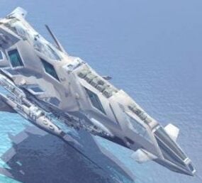 Modelo 3d do cruzador de batalha de ficção científica