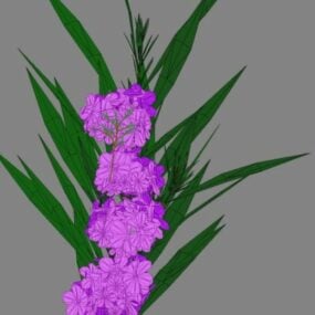 Purpurowy kwiat Lowpoly Model 3d