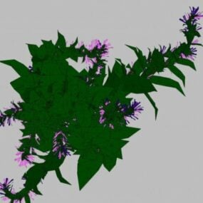 โมเดล 3 มิติของต้นไม้ดอกไม้ป่าเรียบง่าย