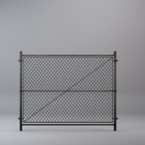 Metal Grid Fence 3d model