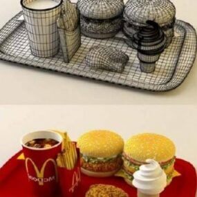 Conjunto de comida McDonalds Modelo 3D