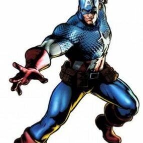 Modello 3d del personaggio di Capitan America
