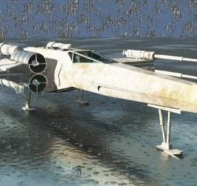 Modello 3d dell'aereo XWing di Star Wars