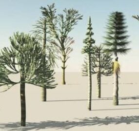 Förhistoriska träd 3d-modell