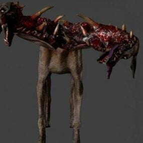 3D-Modell des Zombie-Hundecharakters