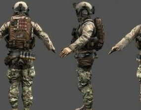 US Assault Battlefield Character דגם תלת מימד