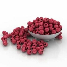 Fruit Raspberries 3d model