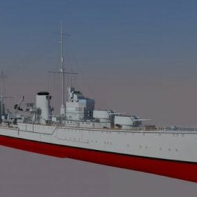 Modello 3D della nave da guerra HMS